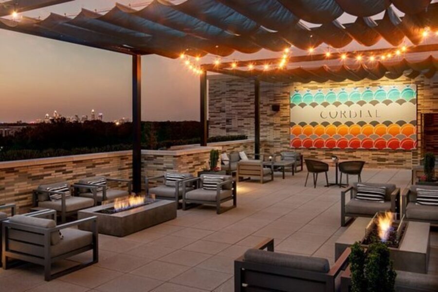 rooftop of Cordial in charlotte 